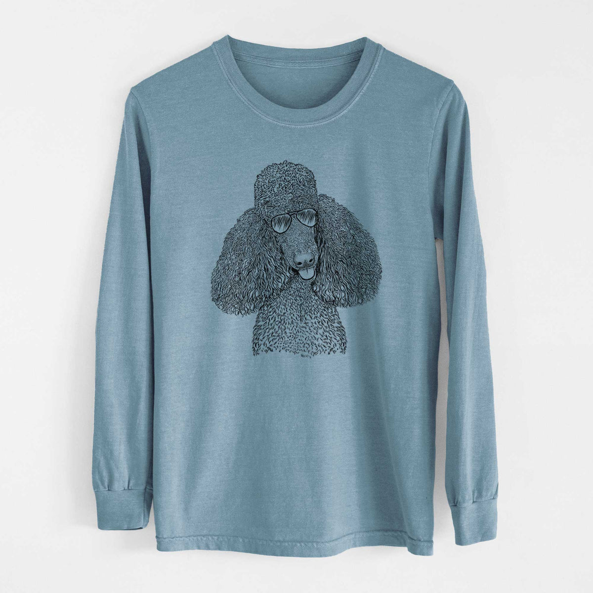 Aviator Henry the Standard Poodle - Men's Heavyweight 100% Cotton Long Sleeve