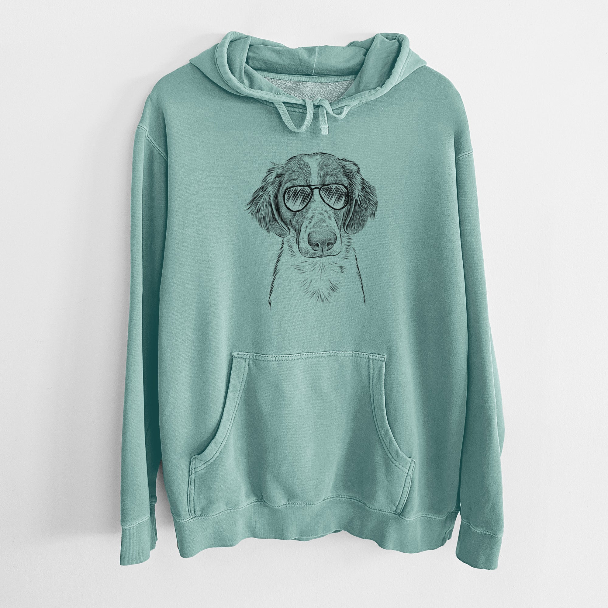 Aviator Holly the Brittany Spaniel - Unisex Pigment Dyed Hoodie