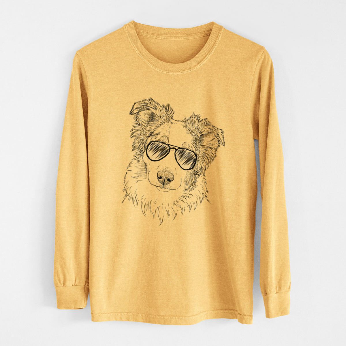 Aviators HoneyBee the Miniature Australian Shepherd - Heavyweight 100% Cotton Long Sleeve