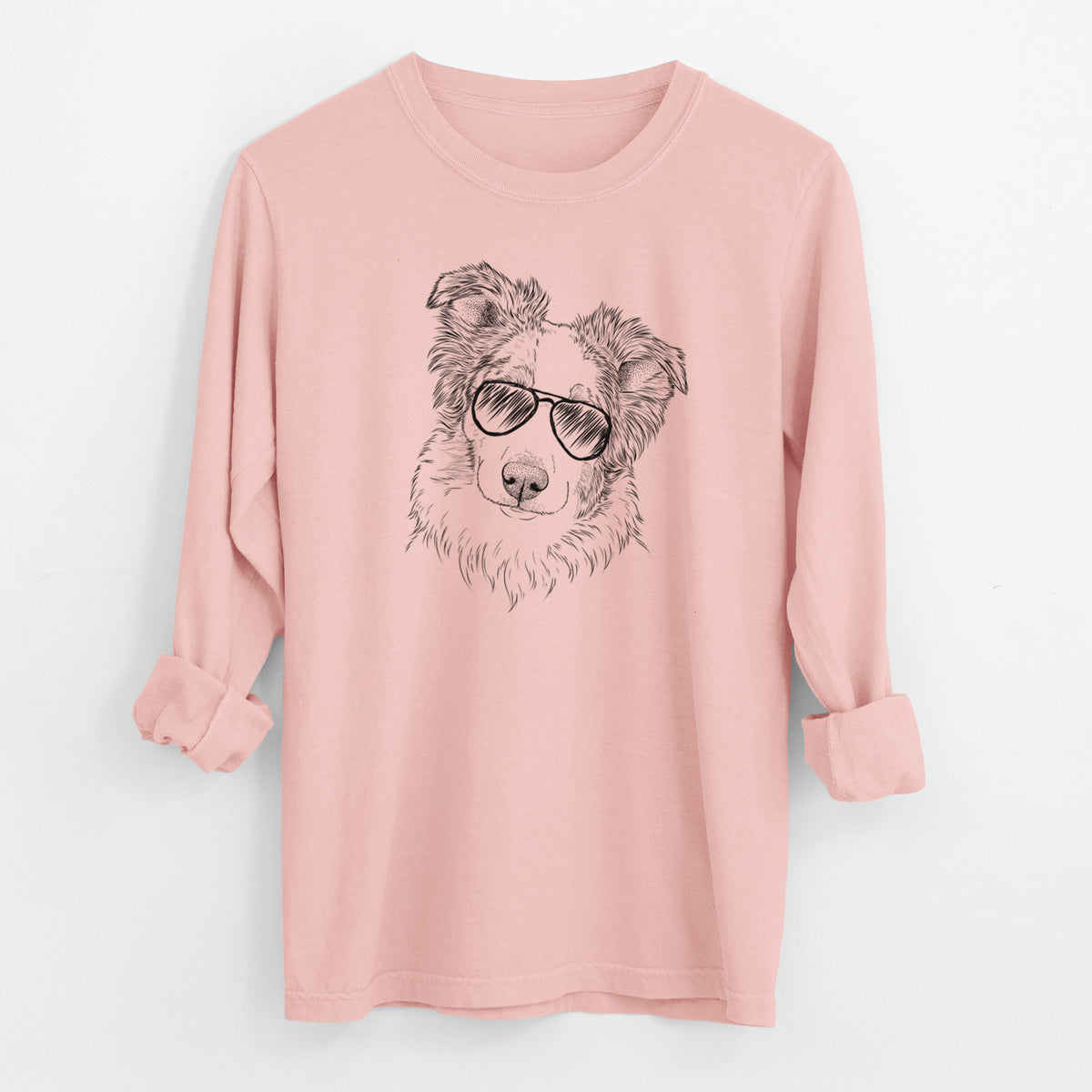 Aviator HoneyBee the Miniature Australian Shepherd - Men's Heavyweight 100% Cotton Long Sleeve