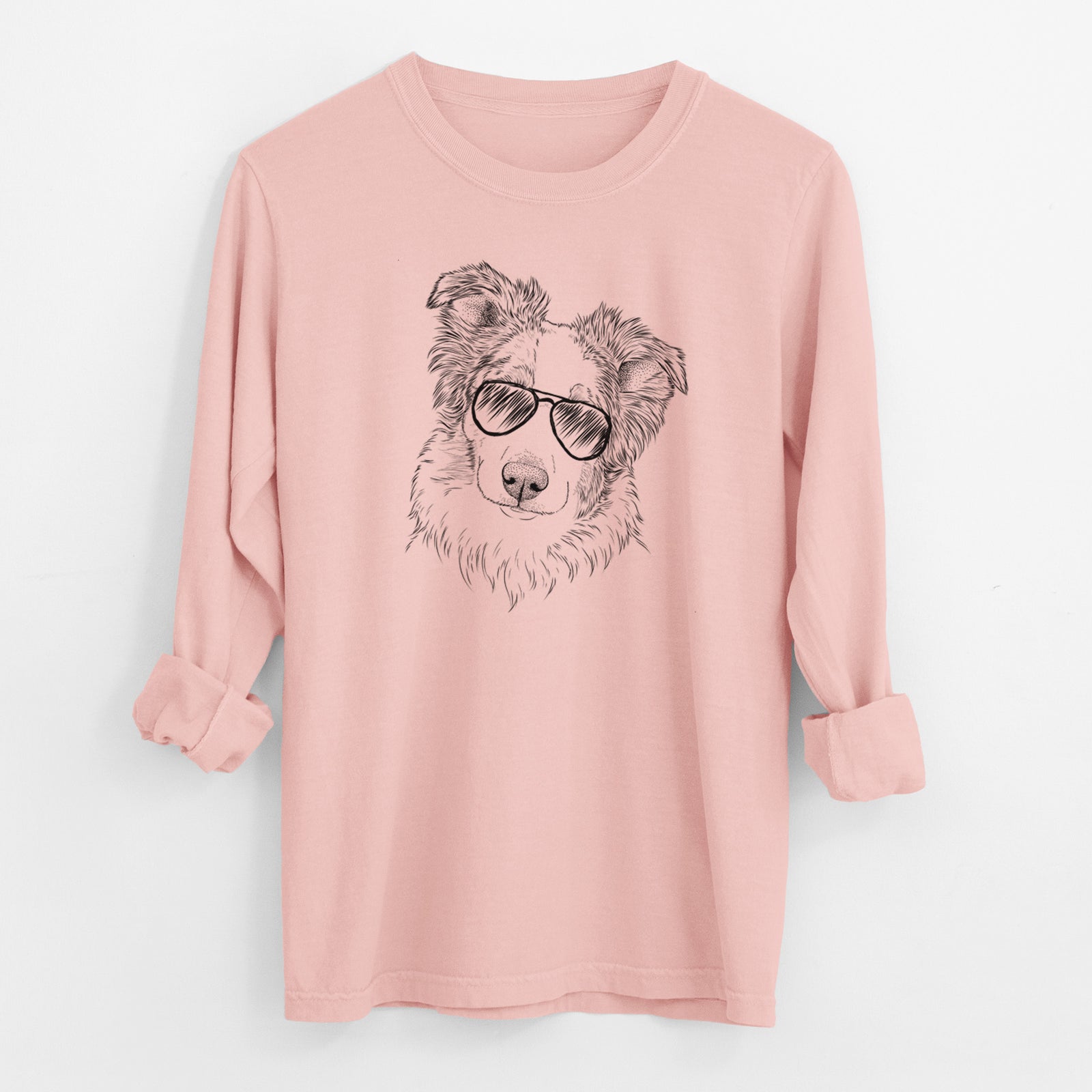 Aviator HoneyBee the Miniature Australian Shepherd - Men's Heavyweight 100% Cotton Long Sleeve