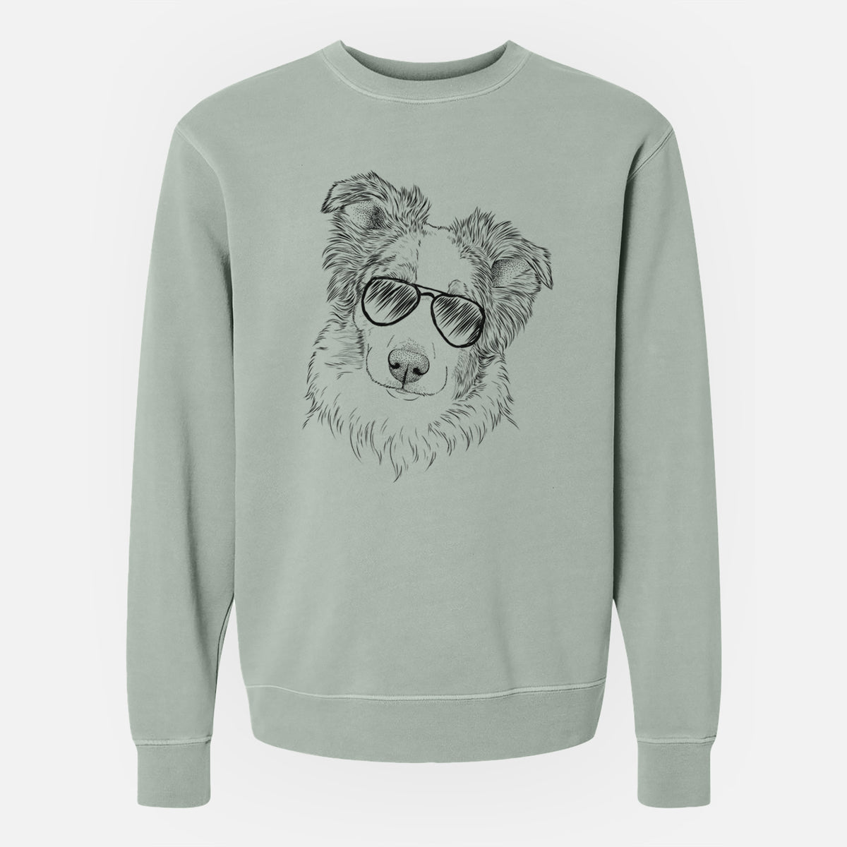 Aviator HoneyBee the Miniature Australian Shepherd - Unisex Pigment Dyed Crew Sweatshirt