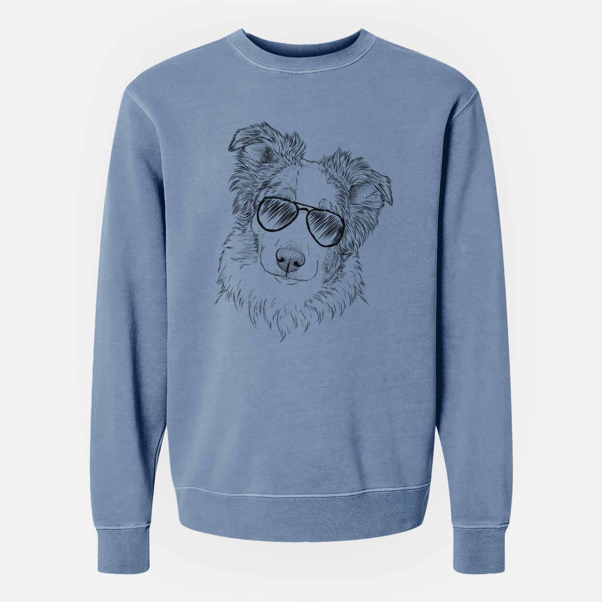 Aviator HoneyBee the Miniature Australian Shepherd - Unisex Pigment Dyed Crew Sweatshirt