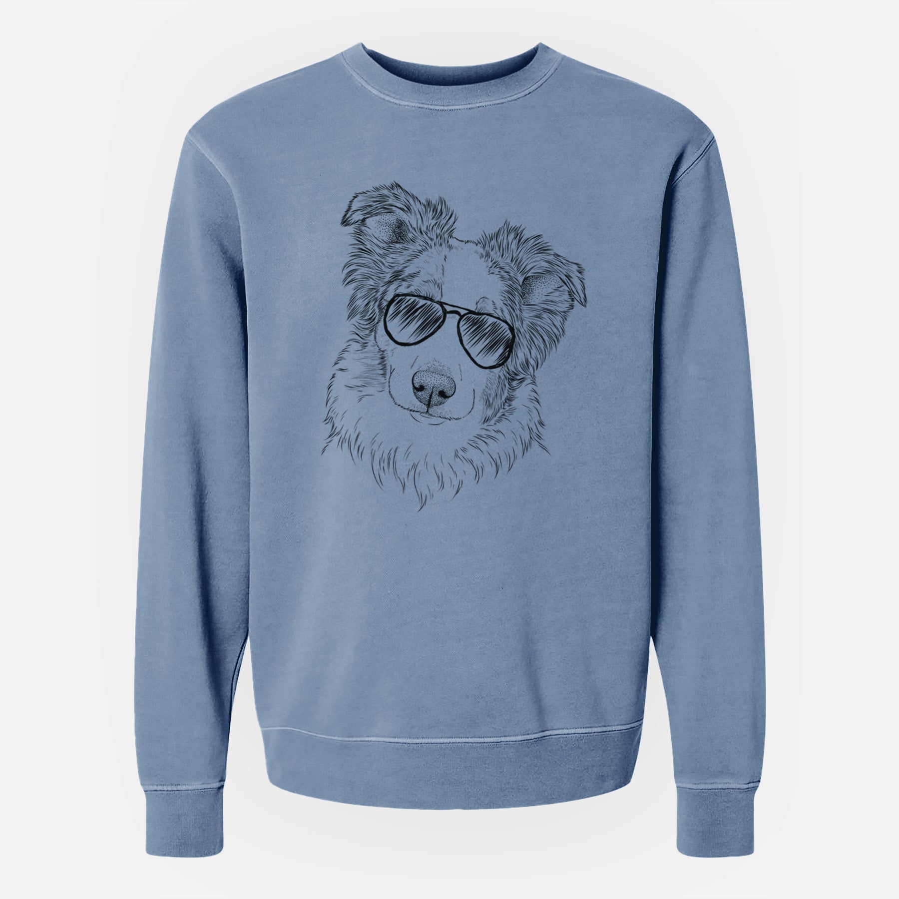 Aviator HoneyBee the Miniature Australian Shepherd - Unisex Pigment Dyed Crew Sweatshirt