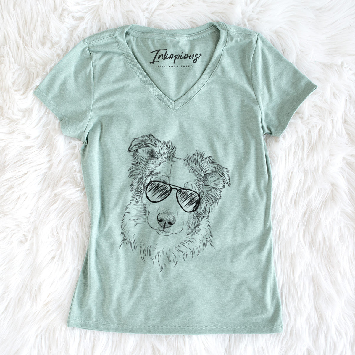 Aviator HoneyBee the Miniature Australian Shepherd - Women's V-neck Shirt