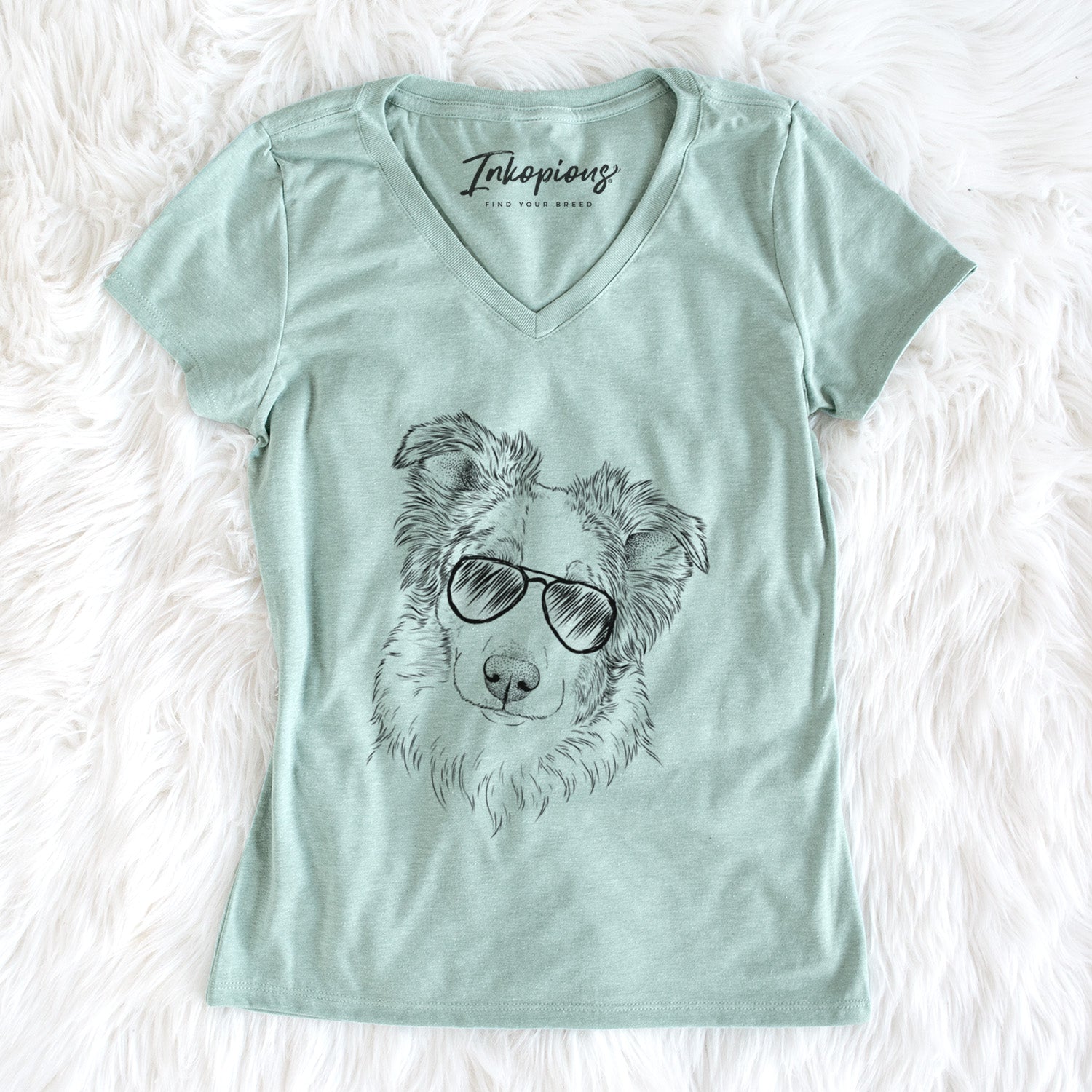 Aviator HoneyBee the Miniature Australian Shepherd - Women's V-neck Shirt