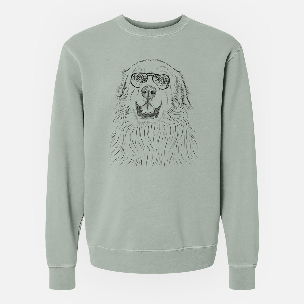Aviator Horton the Great Pyrenees - Unisex Pigment Dyed Crew Sweatshirt