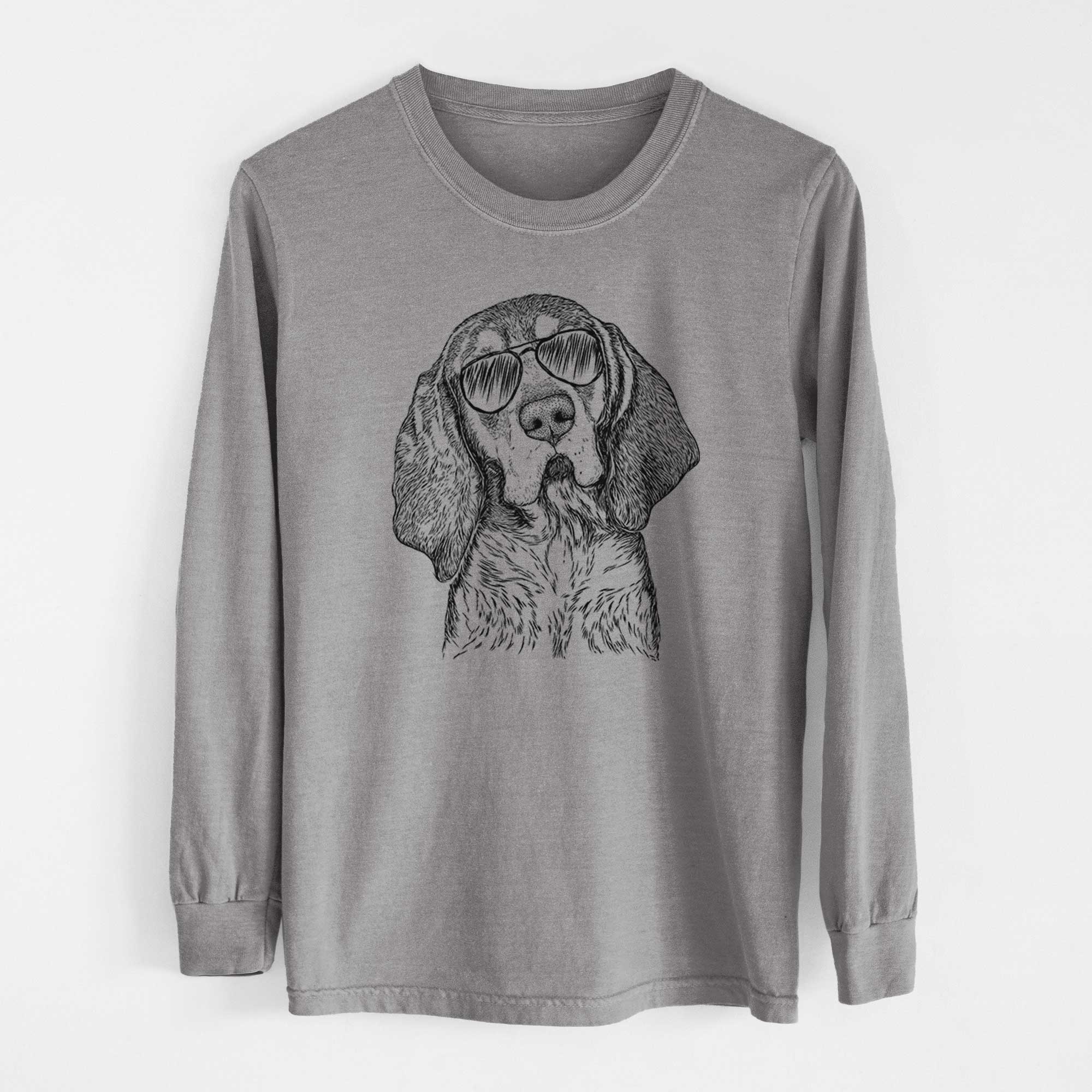 Aviator Huck the Bluetick Coonhound - Men's Heavyweight 100% Cotton Long Sleeve