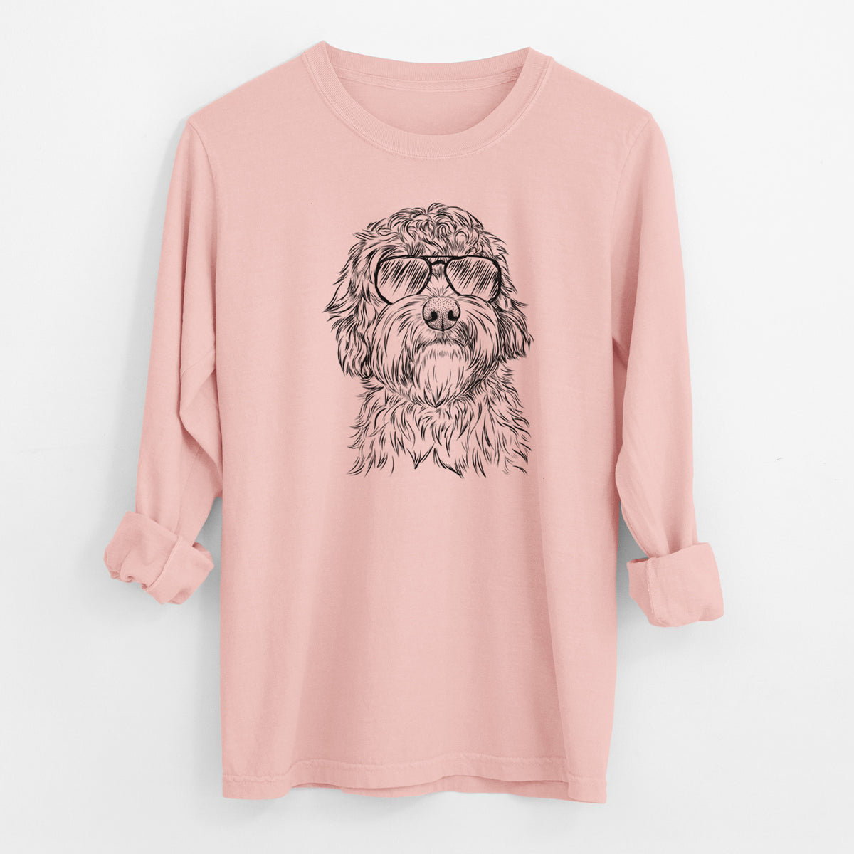 Aviator Huckleberry the Australian Labradoodle - Men's Heavyweight 100% Cotton Long Sleeve