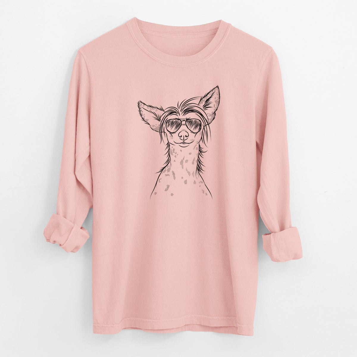 Aviator Hudson the Chinese Crested - Men's Heavyweight 100% Cotton Long Sleeve