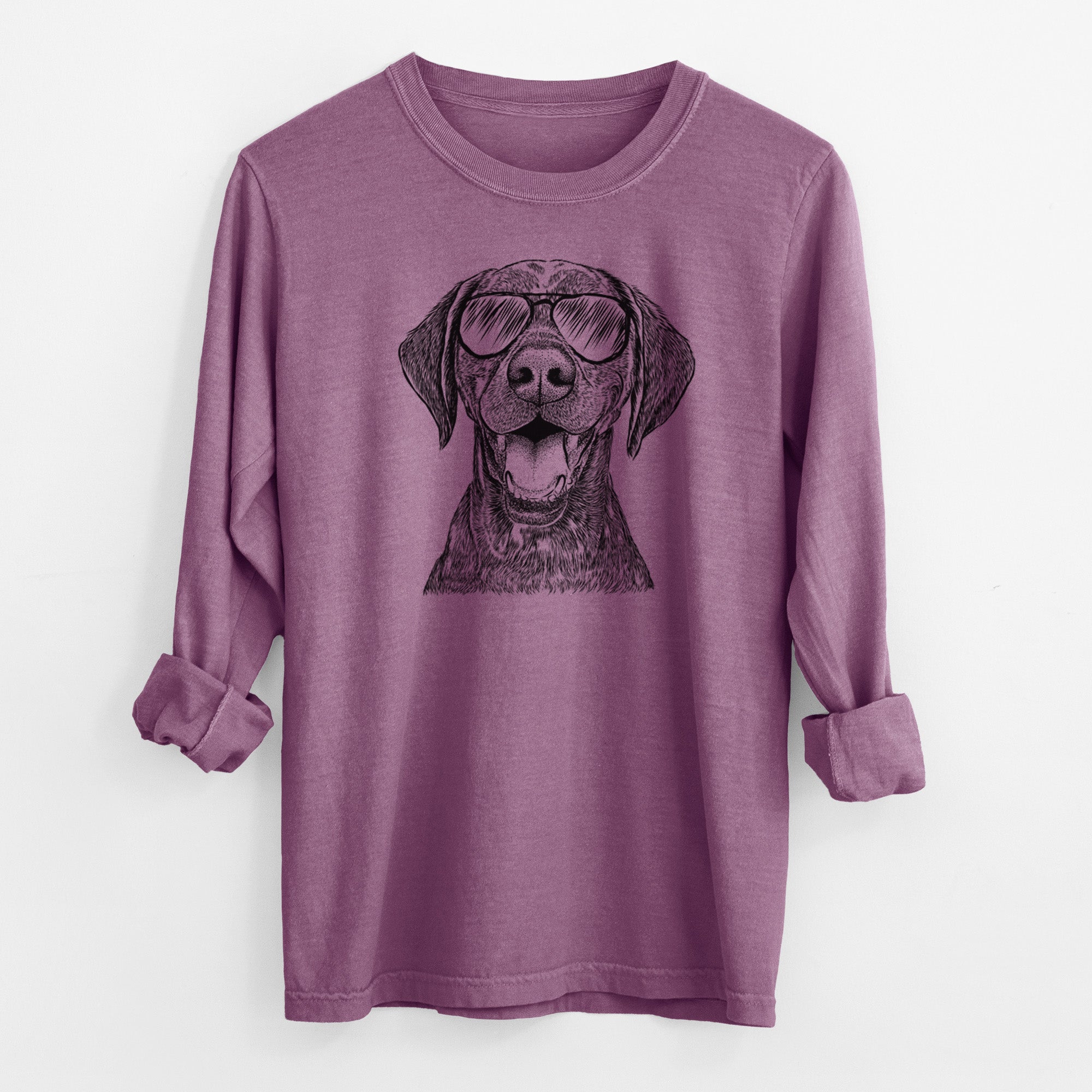 Aviator Hudson the German Shorthaired Pointer - Men's Heavyweight 100% Cotton Long Sleeve