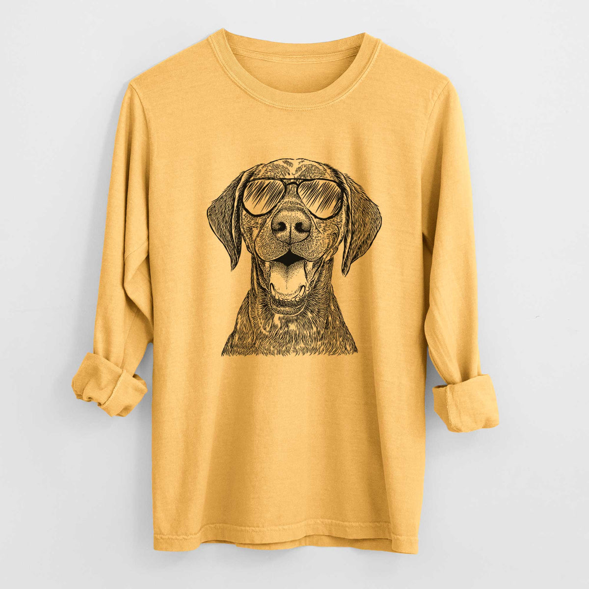 Aviator Hudson the German Shorthaired Pointer - Men's Heavyweight 100% Cotton Long Sleeve