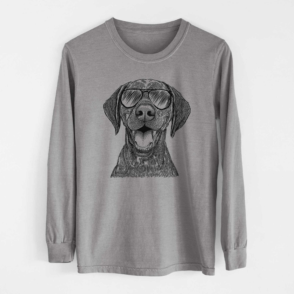 Aviator Hudson the German Shorthaired Pointer - Men's Heavyweight 100% Cotton Long Sleeve
