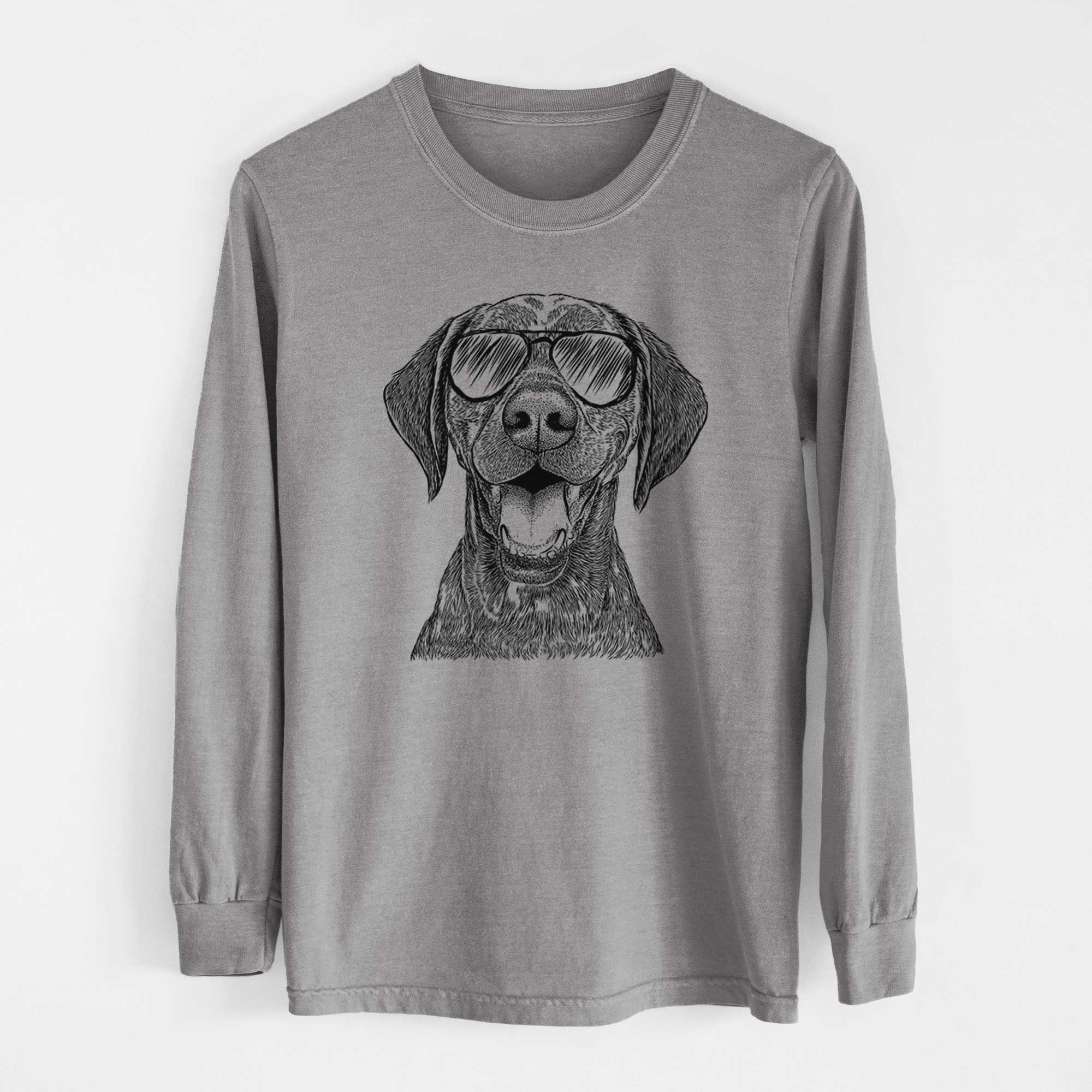 Aviator Hudson the German Shorthaired Pointer - Men's Heavyweight 100% Cotton Long Sleeve