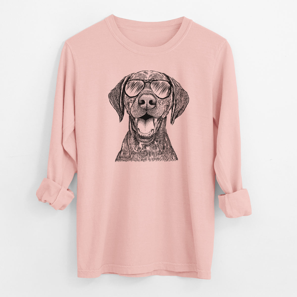 Aviator Hudson the German Shorthaired Pointer - Men's Heavyweight 100% Cotton Long Sleeve
