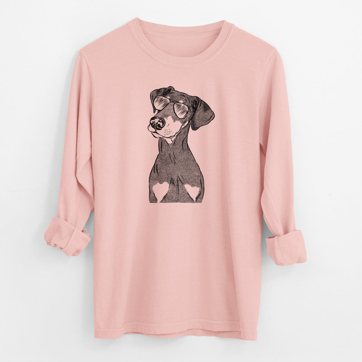 Aviator Iroh the Doberman Pinscher - Men's Heavyweight 100% Cotton Long Sleeve