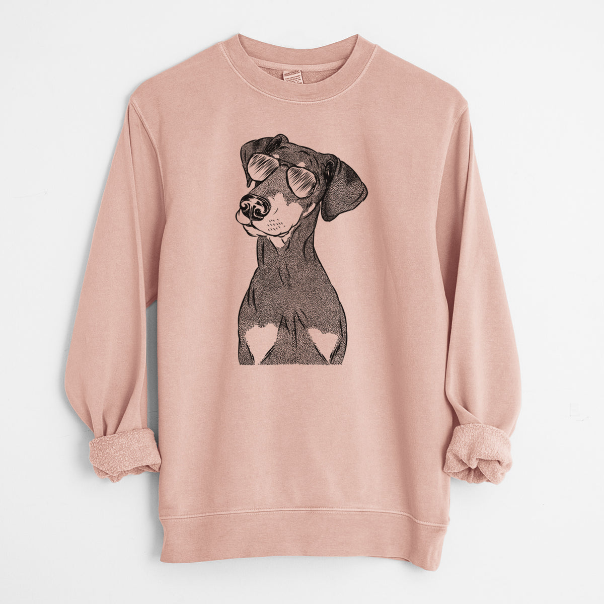 Aviator Iroh the Doberman Pinscher - Unisex Pigment Dyed Crew Sweatshirt