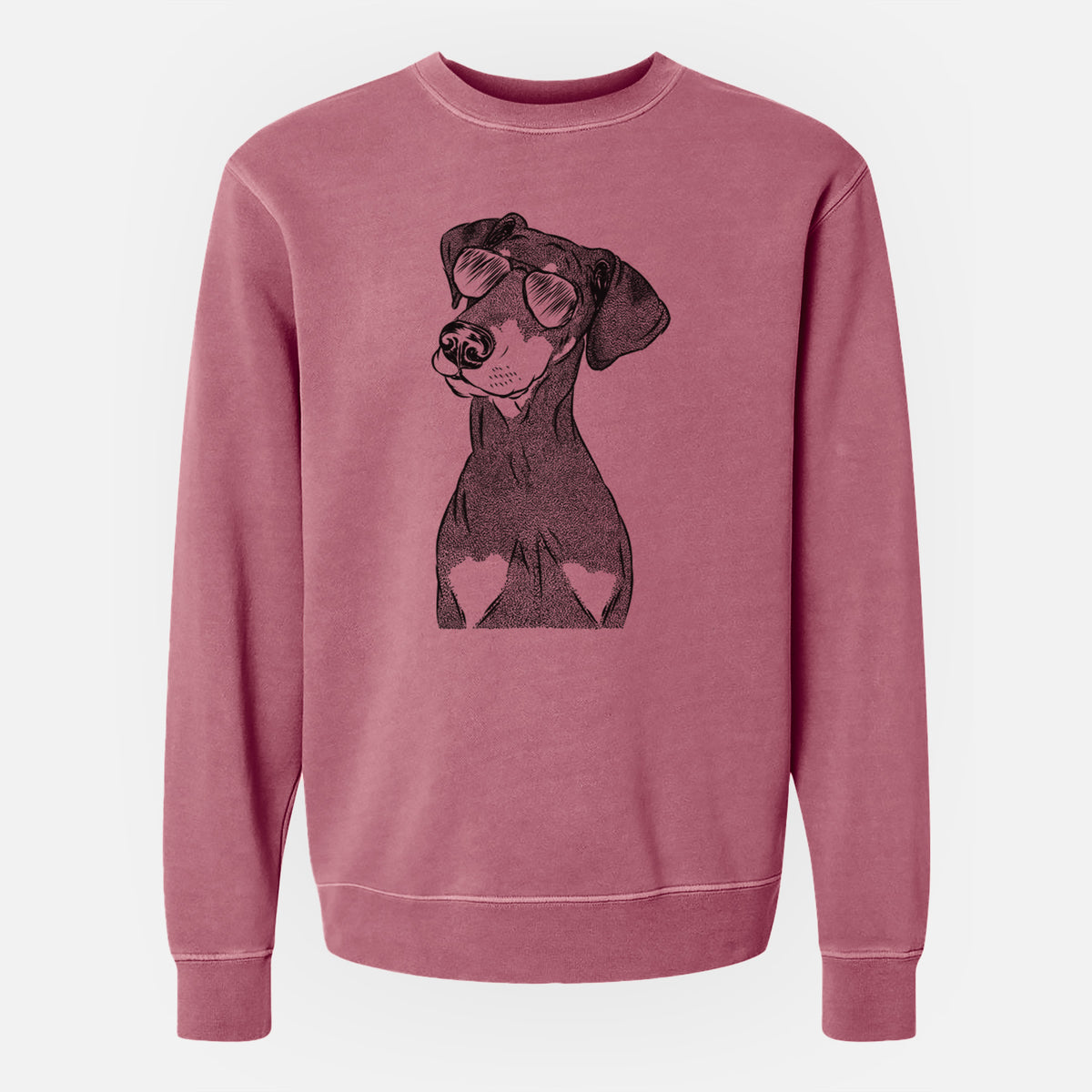 Aviator Iroh the Doberman Pinscher - Unisex Pigment Dyed Crew Sweatshirt