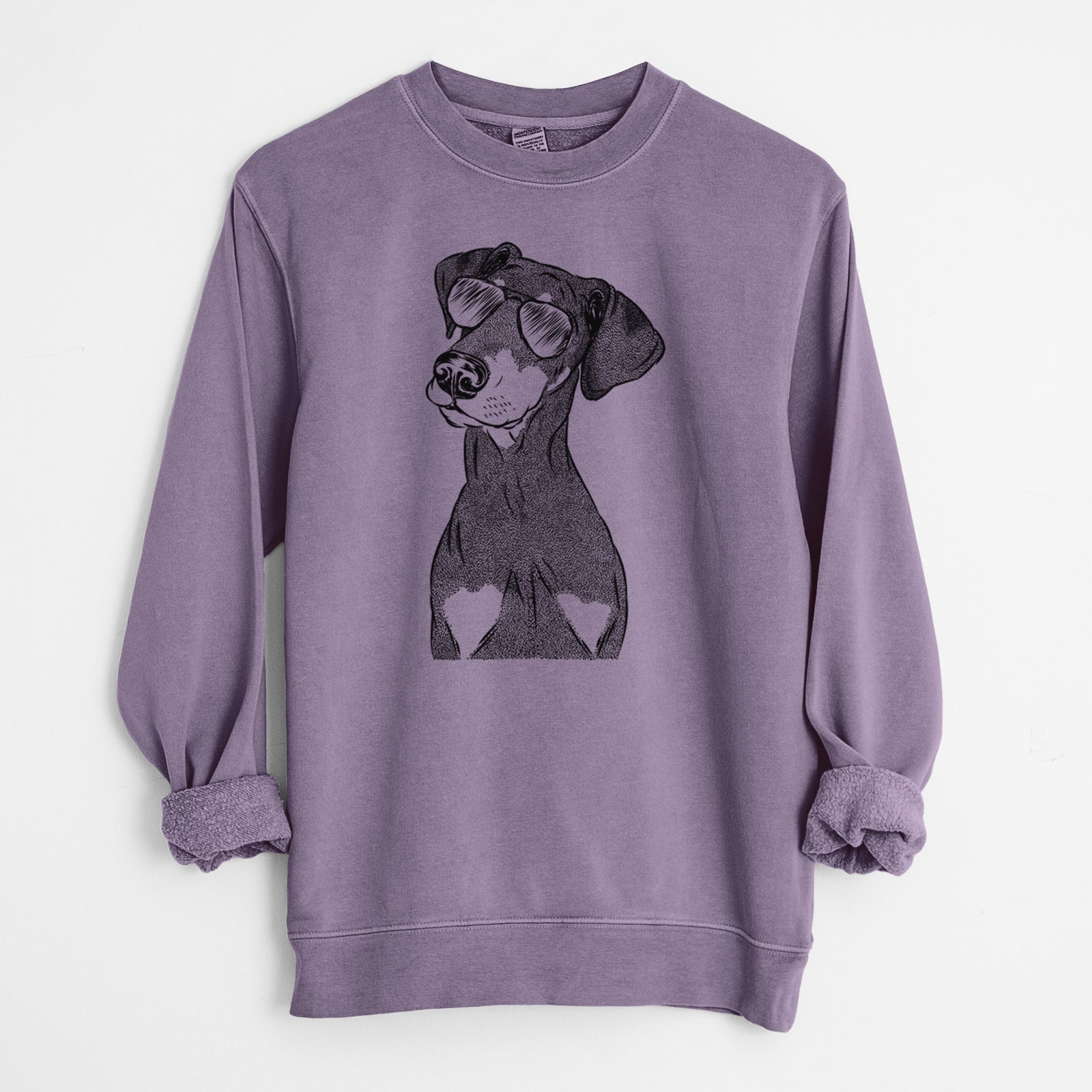 Aviator Iroh the Doberman Pinscher - Unisex Pigment Dyed Crew Sweatshirt