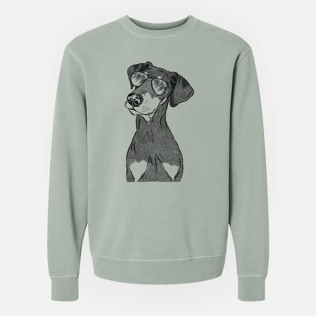 Aviator Iroh the Doberman Pinscher - Unisex Pigment Dyed Crew Sweatshirt