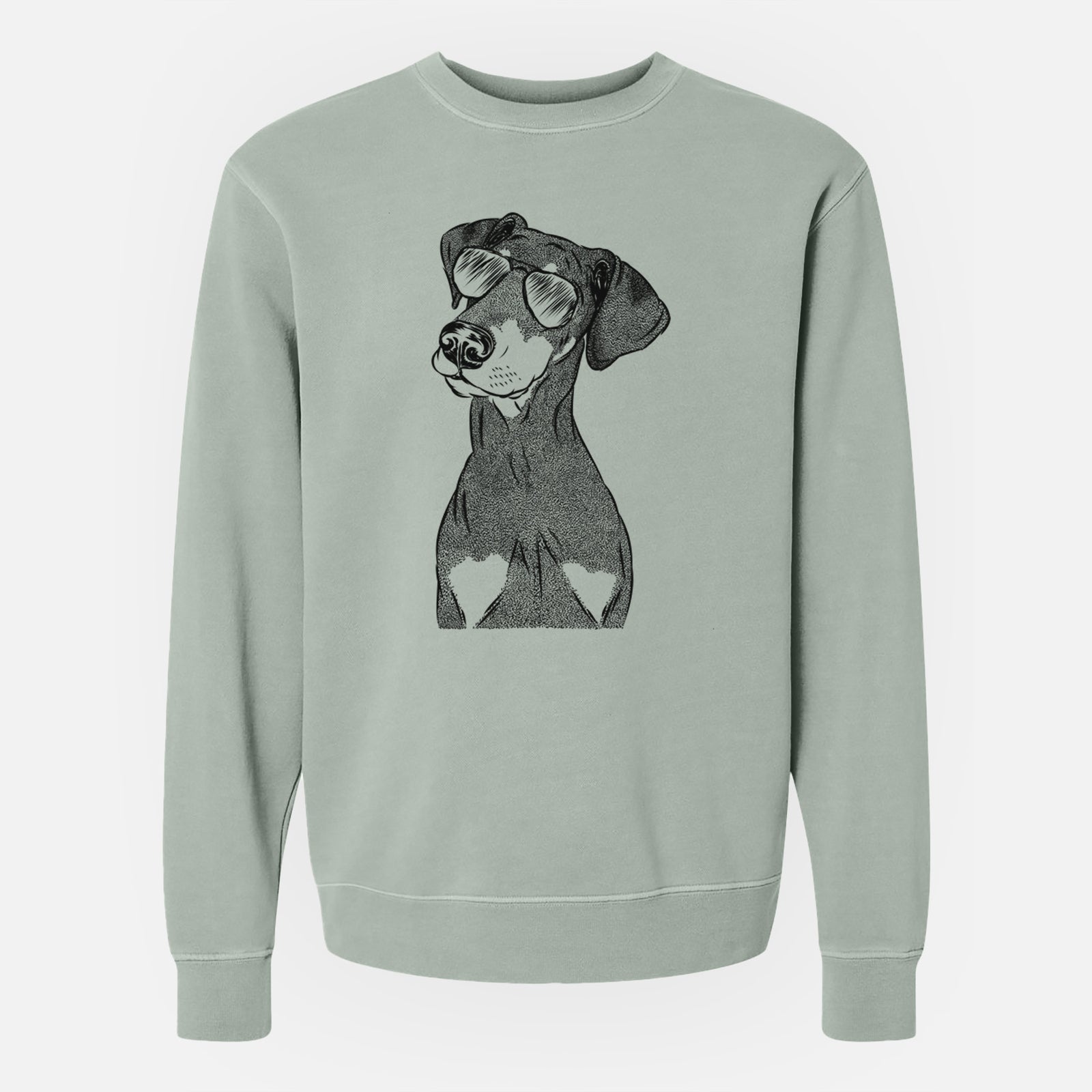 Aviator Iroh the Doberman Pinscher - Unisex Pigment Dyed Crew Sweatshirt