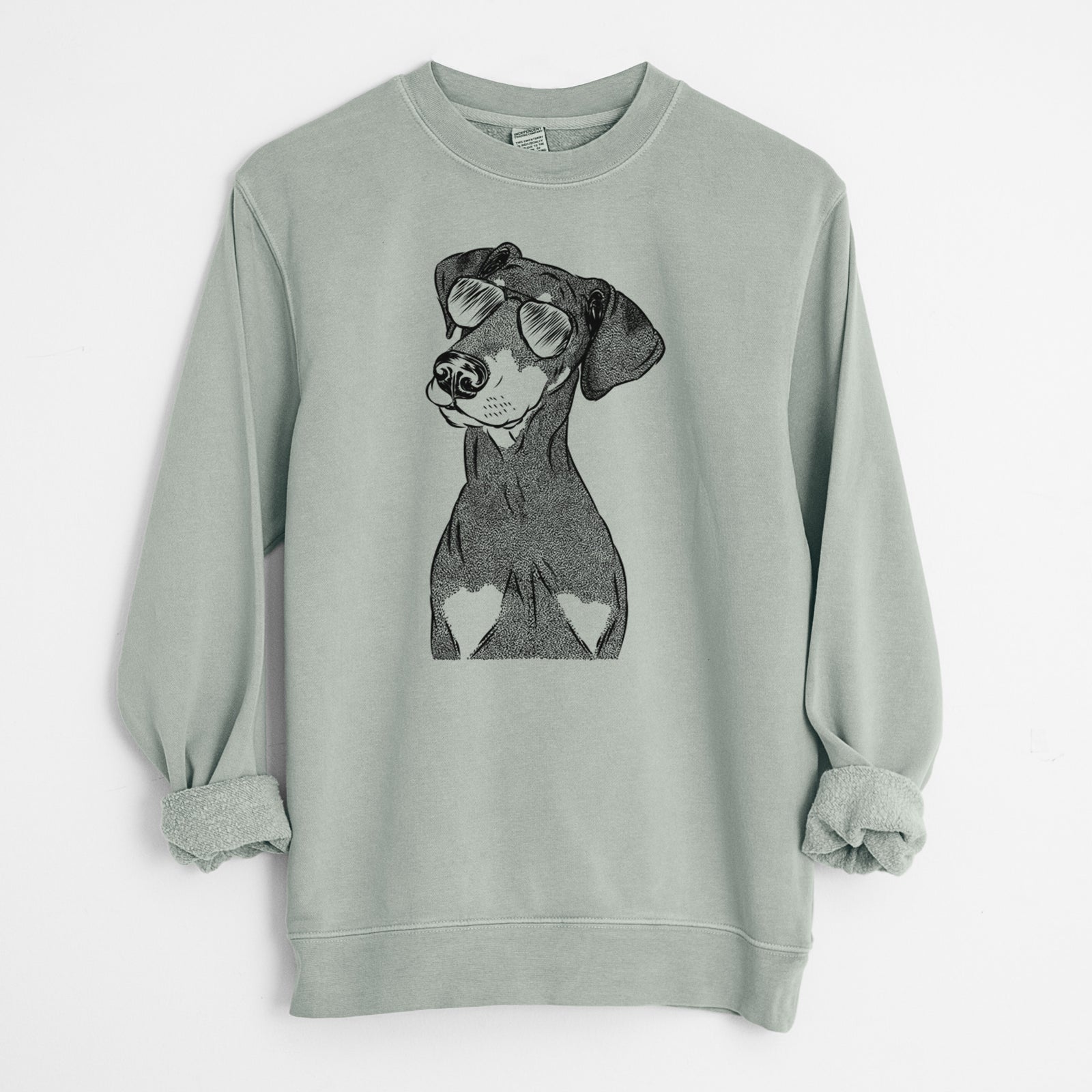 Aviator Iroh the Doberman Pinscher - Unisex Pigment Dyed Crew Sweatshirt