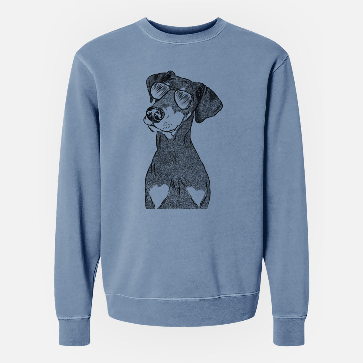 Aviator Iroh the Doberman Pinscher - Unisex Pigment Dyed Crew Sweatshirt