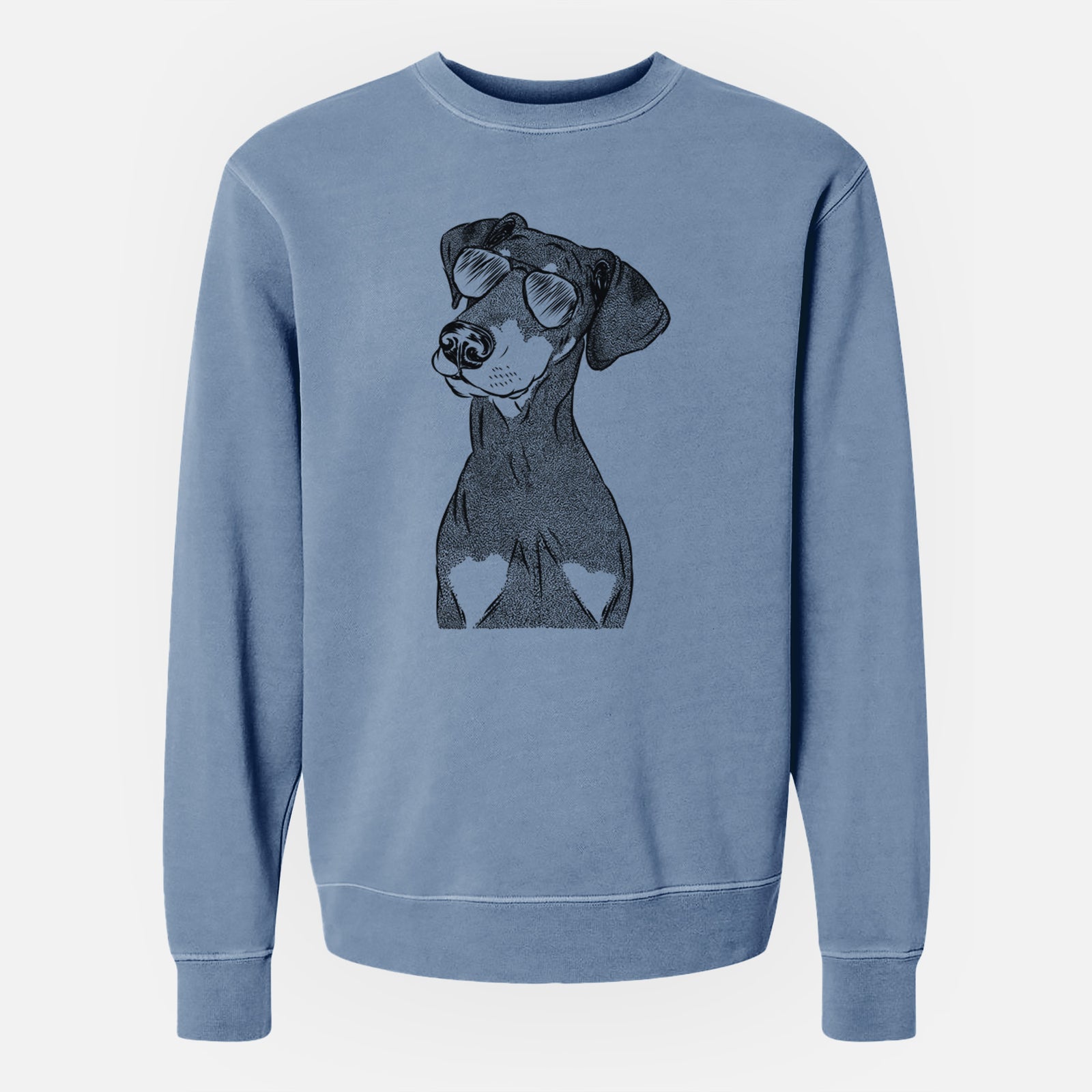 Aviator Iroh the Doberman Pinscher - Unisex Pigment Dyed Crew Sweatshirt