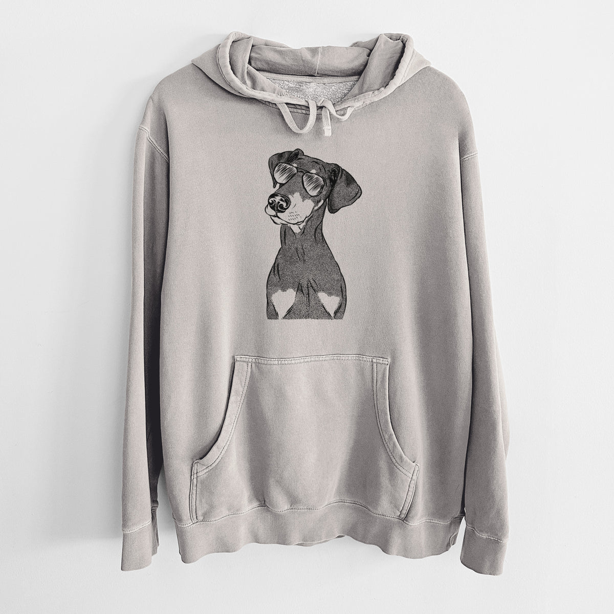 Aviator Iroh the Doberman Pinscher - Unisex Pigment Dyed Hoodie