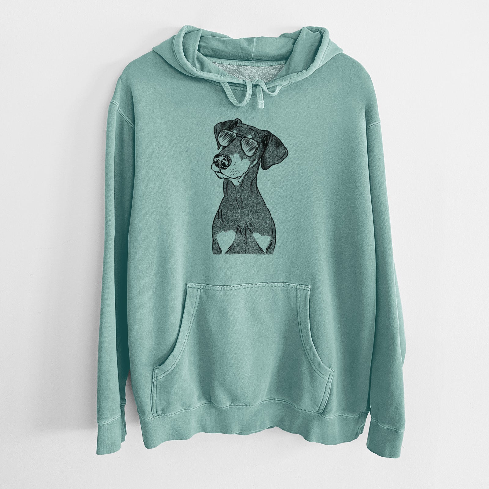 Aviator Iroh the Doberman Pinscher - Unisex Pigment Dyed Hoodie