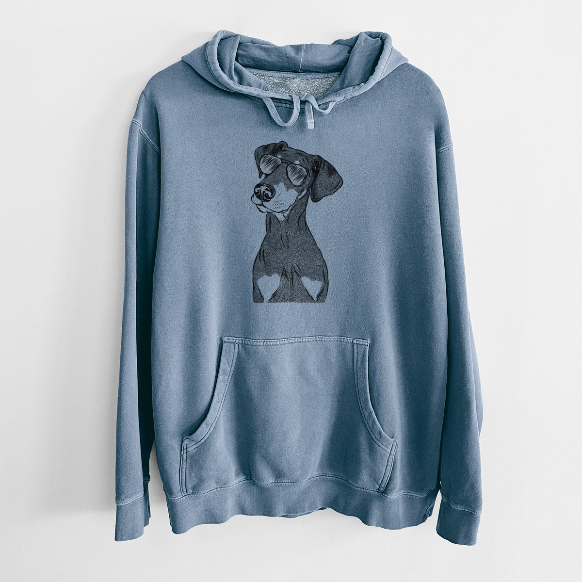 Aviator Iroh the Doberman Pinscher - Unisex Pigment Dyed Hoodie