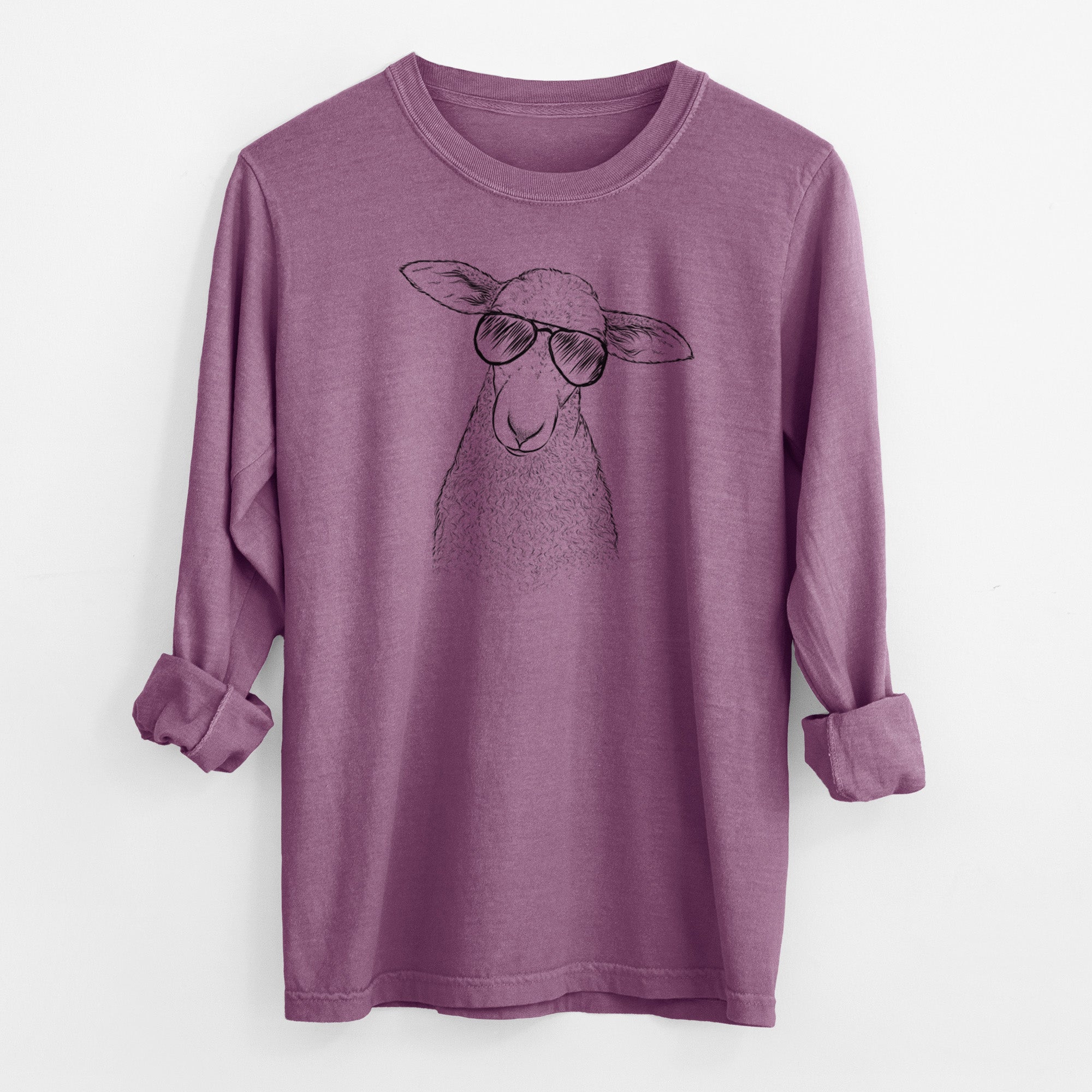 Aviator Ivy the Lamb - Men's Heavyweight 100% Cotton Long Sleeve