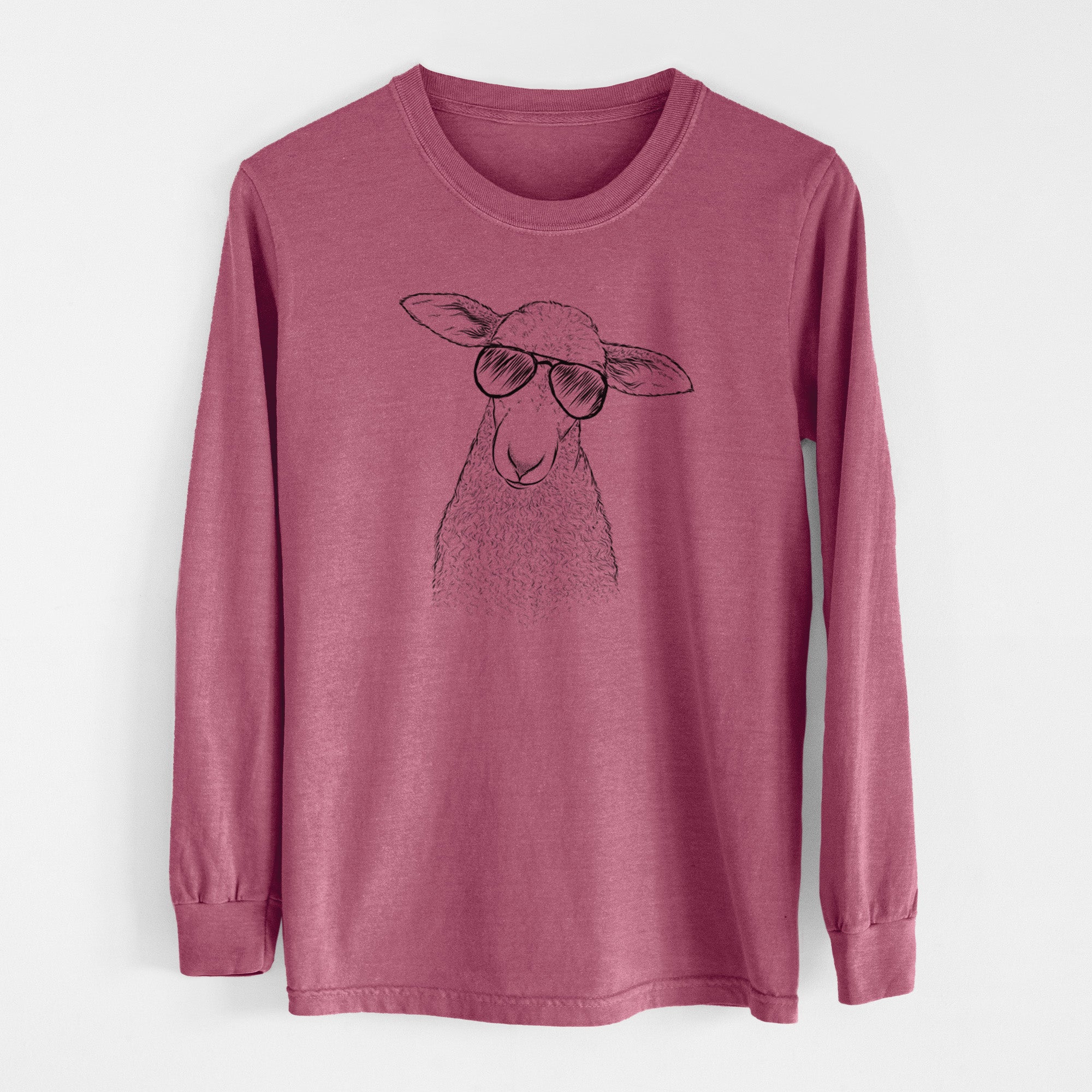 Aviator Ivy the Lamb - Men's Heavyweight 100% Cotton Long Sleeve