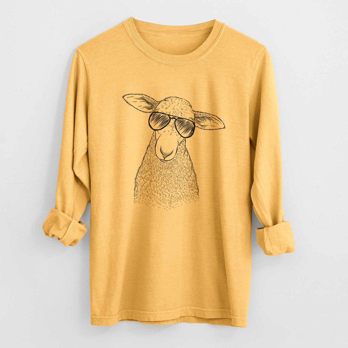 Aviator Ivy the Lamb - Men's Heavyweight 100% Cotton Long Sleeve