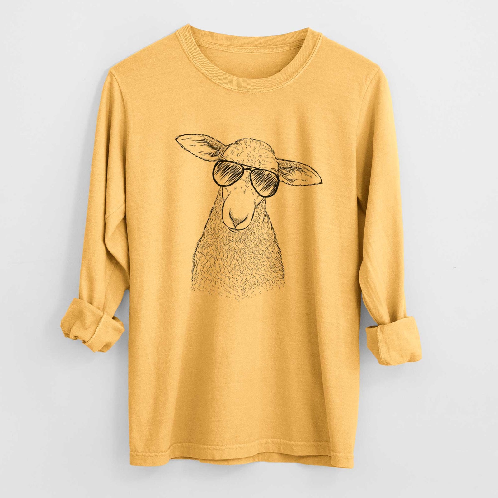 Aviator Ivy the Lamb - Men's Heavyweight 100% Cotton Long Sleeve