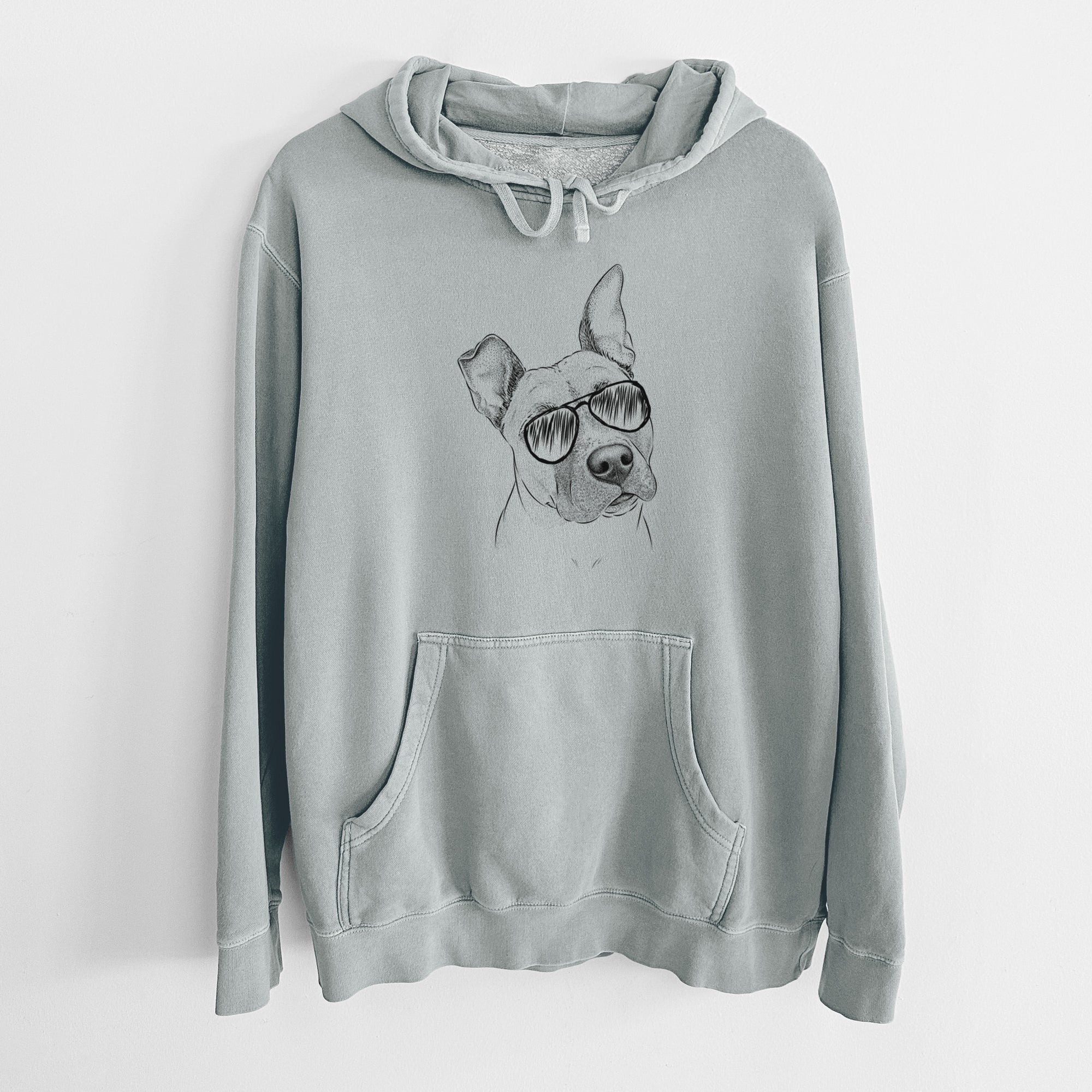 Aviator Ivy the Pitbull Mix - Unisex Pigment Dyed Hoodie