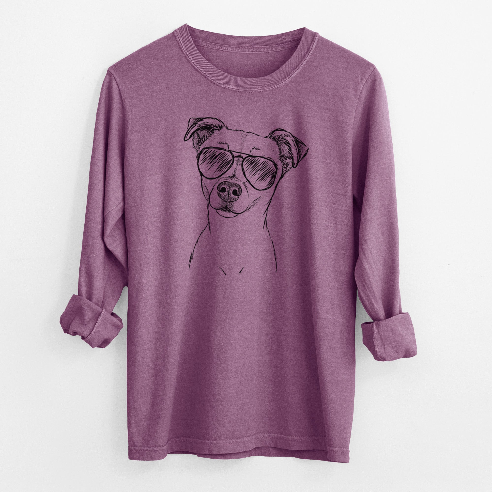 Aviator Izzy the Chiweenie - Men's Heavyweight 100% Cotton Long Sleeve