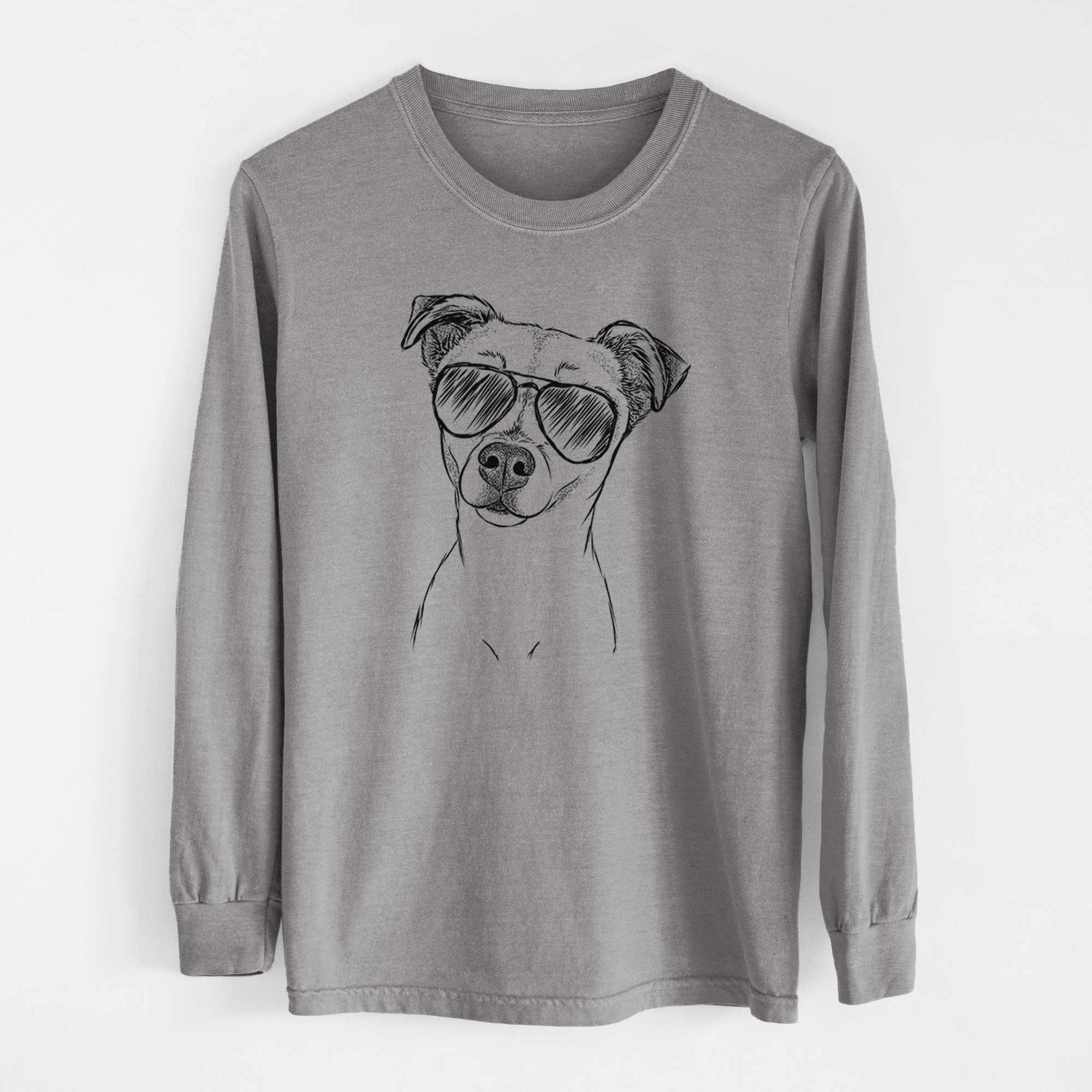 Aviator Izzy the Chiweenie - Men's Heavyweight 100% Cotton Long Sleeve