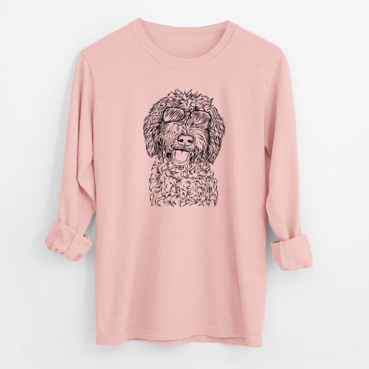 Aviator Jack the Chocolate Labradoodle - Men's Heavyweight 100% Cotton Long Sleeve
