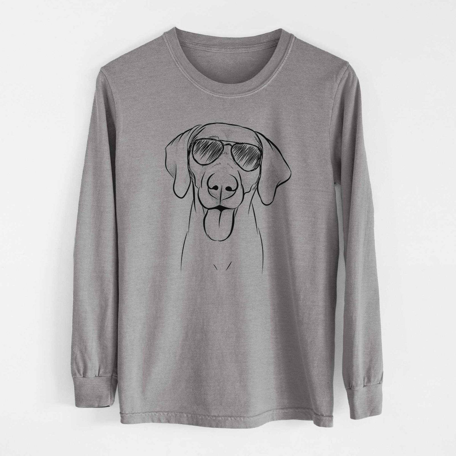 Aviator Jackson the Weimaraner - Men's Heavyweight 100% Cotton Long Sleeve