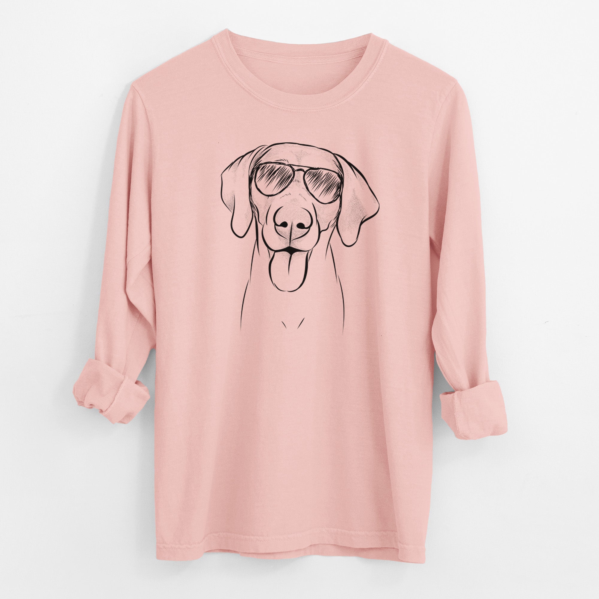 Aviator Jackson the Weimaraner - Men's Heavyweight 100% Cotton Long Sleeve