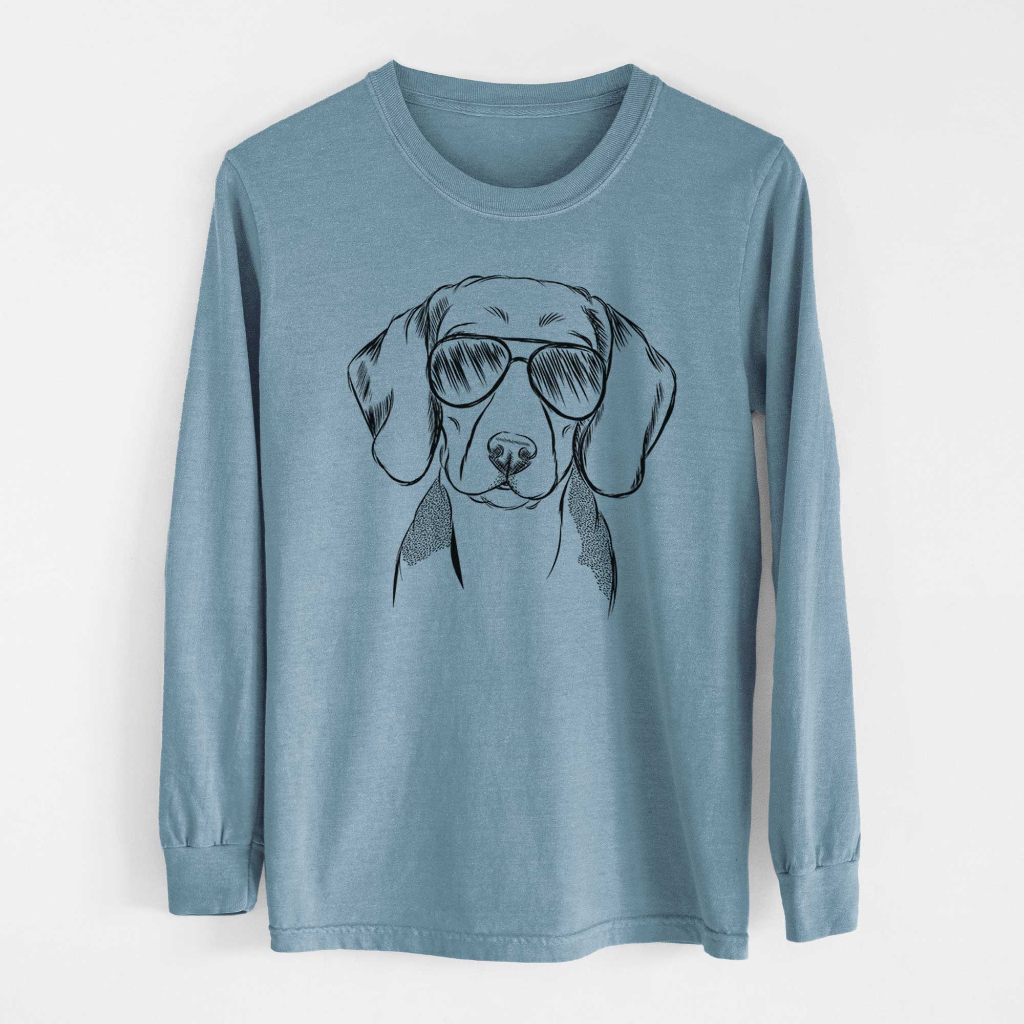 Aviator Jake the Beagle - Men's Heavyweight 100% Cotton Long Sleeve