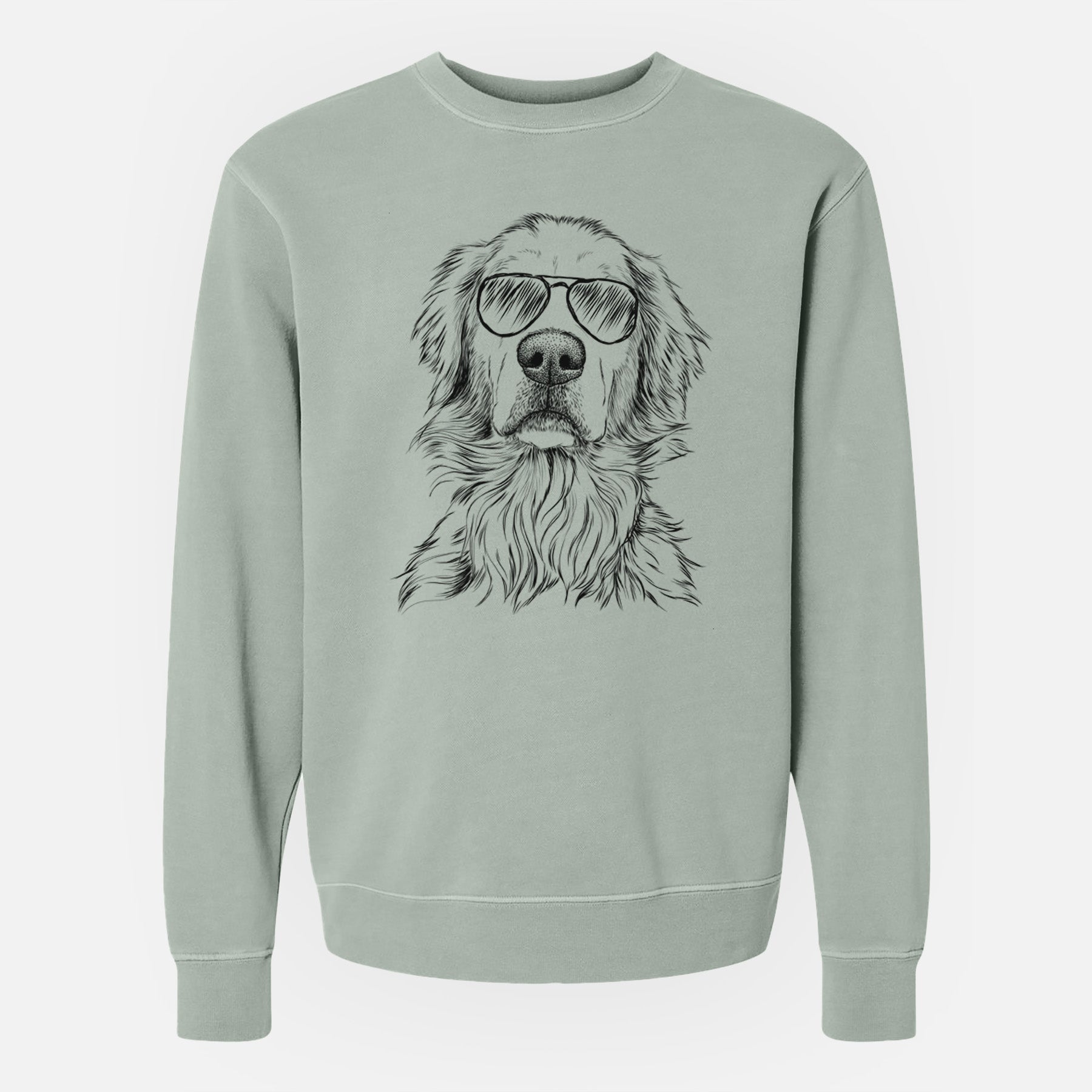 Aviator Jake aroni the Golden Retriever - Unisex Pigment Dyed Crew Sweatshirt