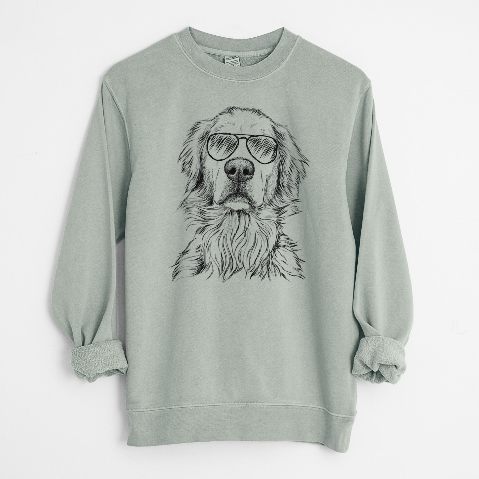 Aviator Jake aroni the Golden Retriever - Unisex Pigment Dyed Crew Sweatshirt