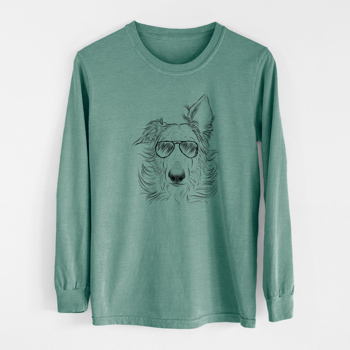 Aviator Jasha the Borzoi - Men's Heavyweight 100% Cotton Long Sleeve