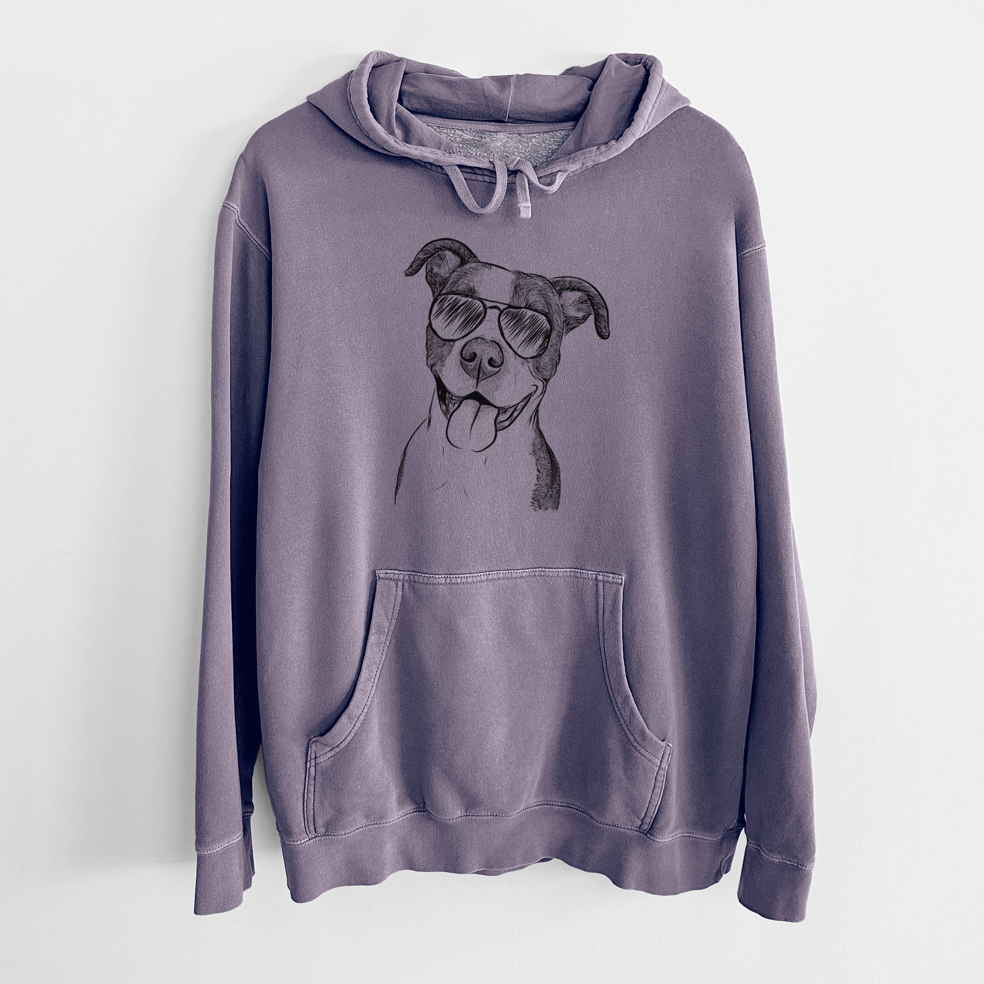 Aviator Jax the American Pitbull Terrier Mix - Unisex Pigment Dyed Hoodie