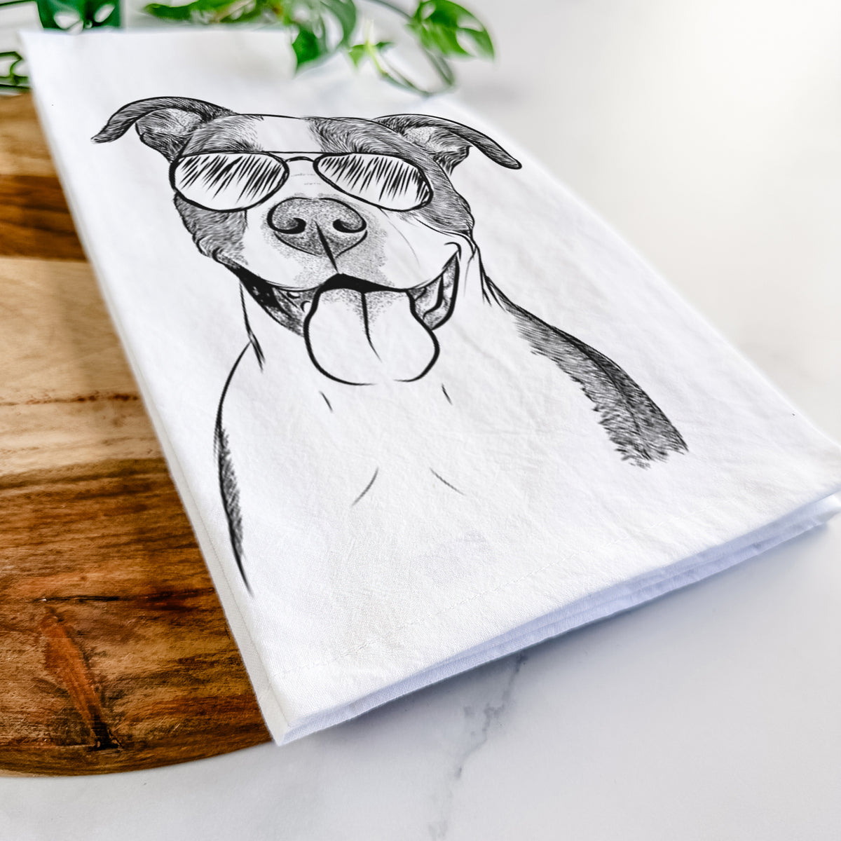 Jax the American Pitbull Terrier Mix Tea Towel
