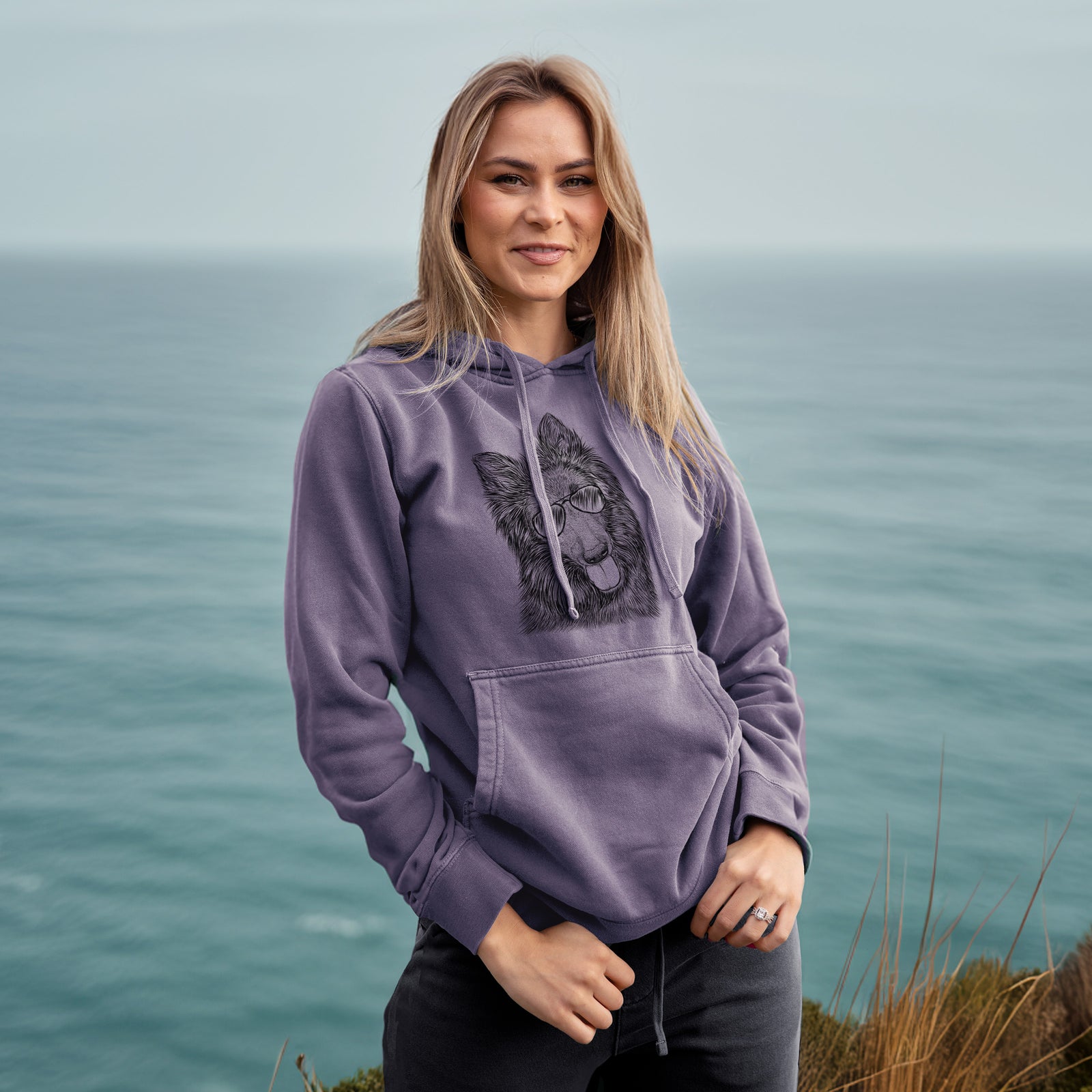 Aviator Jaxx the Belgian Tervuren - Unisex Pigment Dyed Hoodie