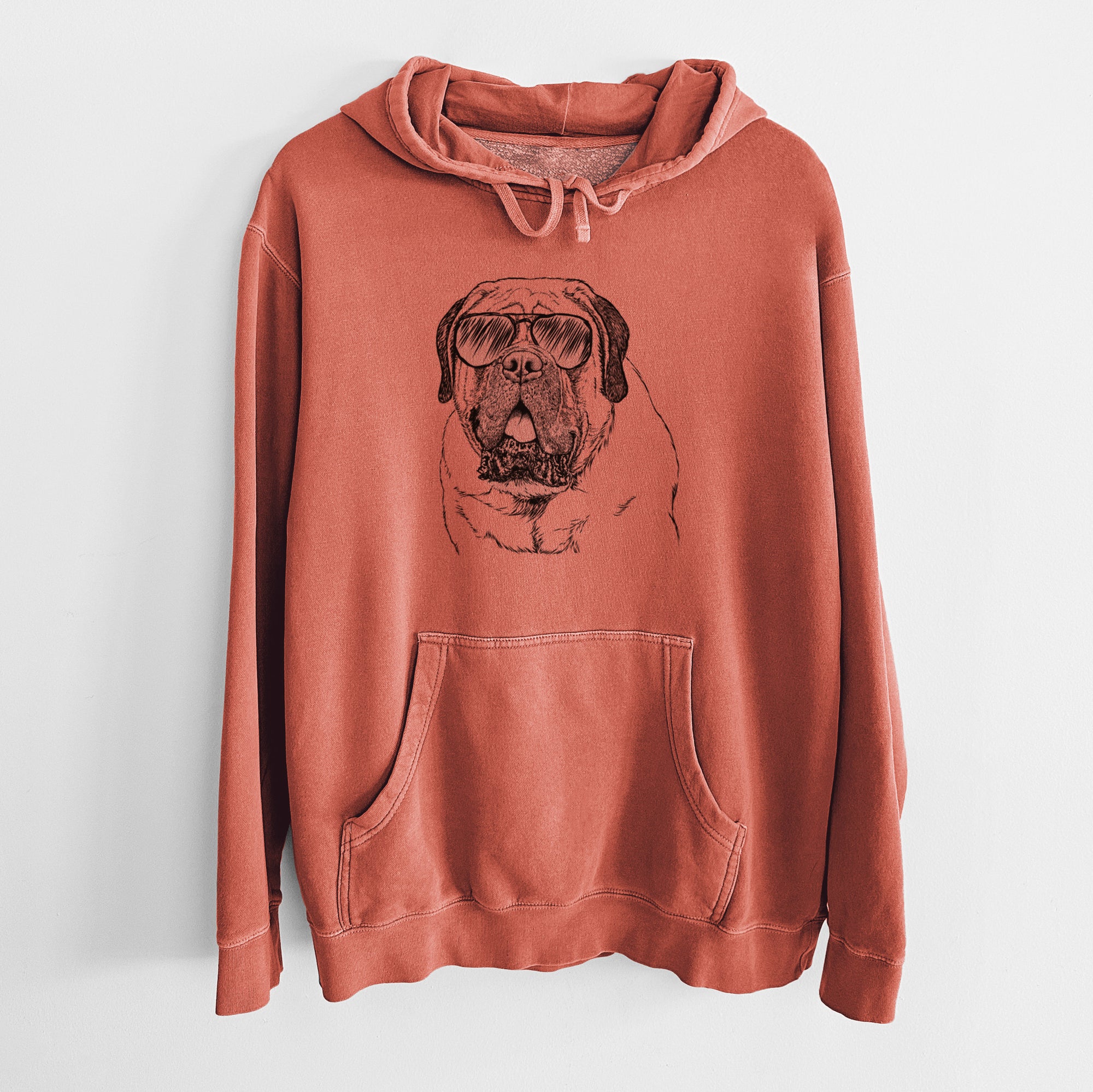 Aviator Jed the English Mastiff - Unisex Pigment Dyed Hoodie