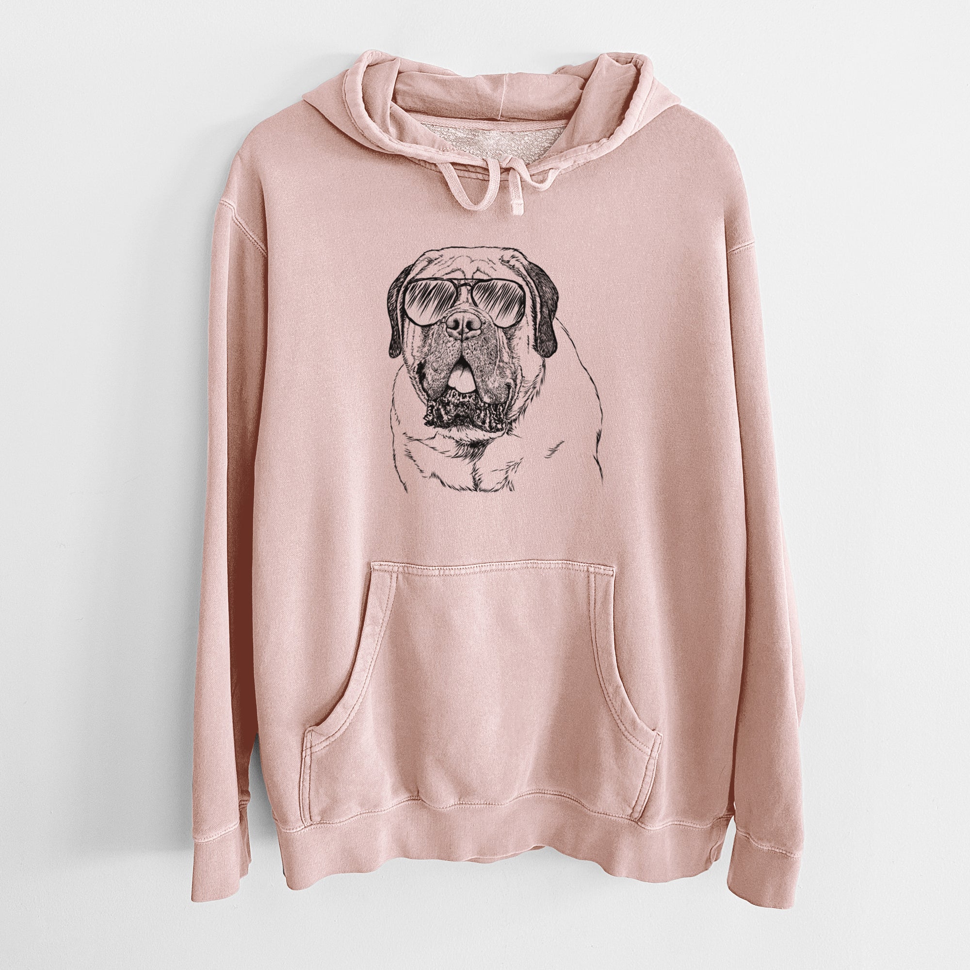 Aviator Jed the English Mastiff - Unisex Pigment Dyed Hoodie